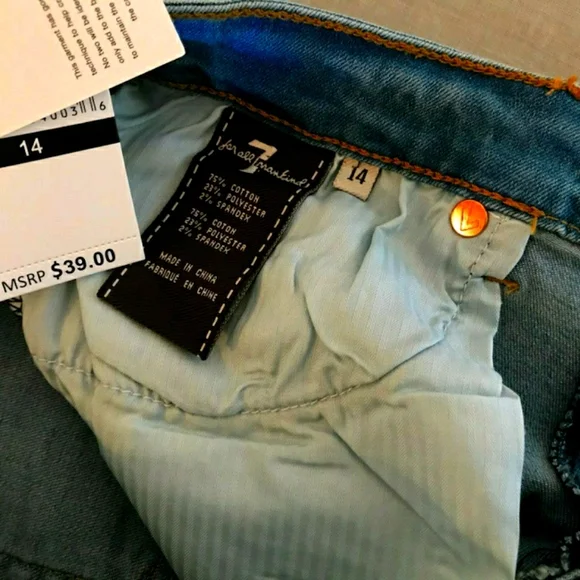 7 FAM Jean Shorts girls sz 10 - Picture 4 of 5